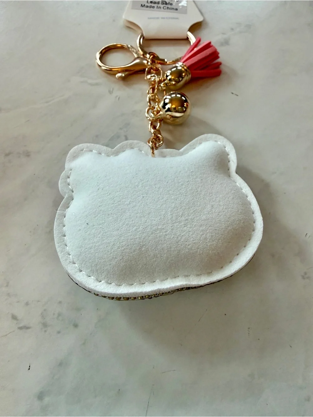 NEW Hello Kitty Rhinestone Bling Puffy Keychain & Purse Charm Y2K aesthetic